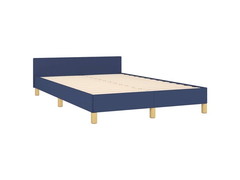  Cadre de lit bleu tissu moderne sommier couchage 120x200 cm chambre adulte maison  - Conforama E
