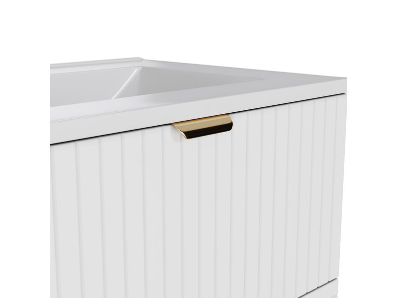  Meuble lavabo suspendu 61x46x57 cm avec 2 tiroirs mdf blanc  - Conforama R
