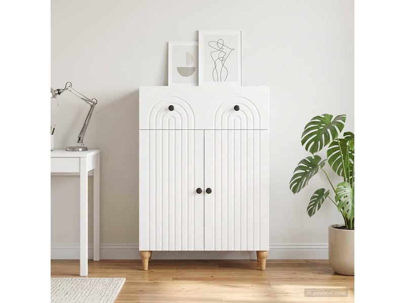 Buffet - bahut - meuble de rangement blanc 66 x 34,5 x 90 cm bois d'ingénierie - Conforama D