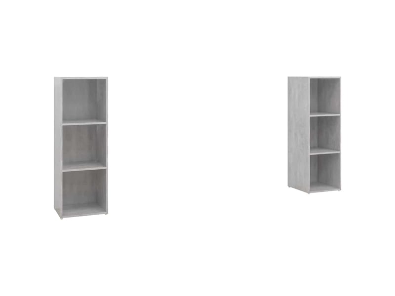  Lot de 2 meuble tv bas salon gris béton 107x35x37 cm bois d'ingénierie shl83473  - Conforama A