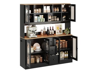 Buffet 6 porte(s) 3 tiroir(s) - 150 cm coloris noir