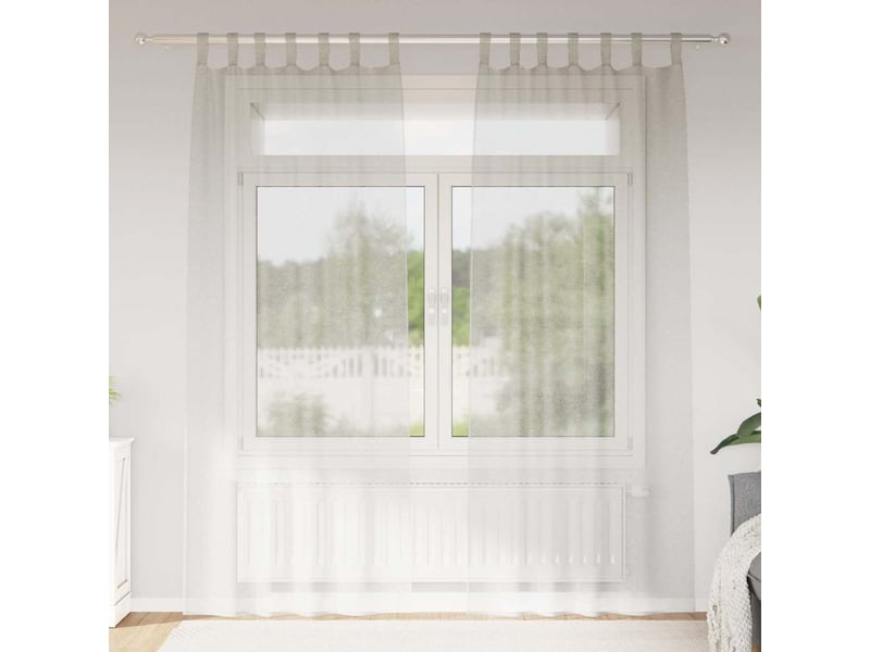 Lot de 2 rideaux en voile, voilage crème 225 x 140 cm polyester cf43898 - Conforama B