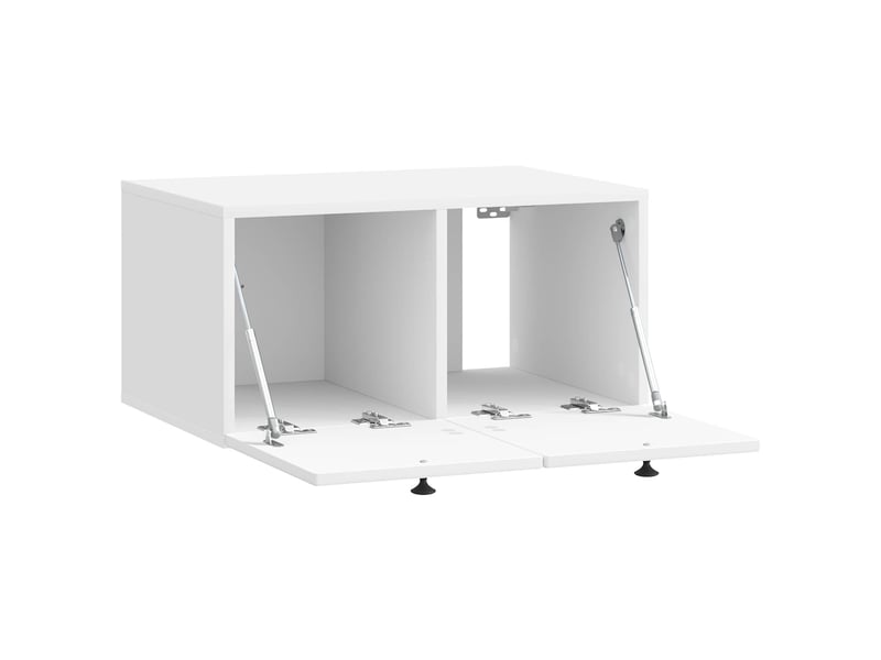  Meuble tv - banc tv - meuble de rangement mural montage mural blanc brillant 59,5 x 41 x 30 cm  - Conforama E