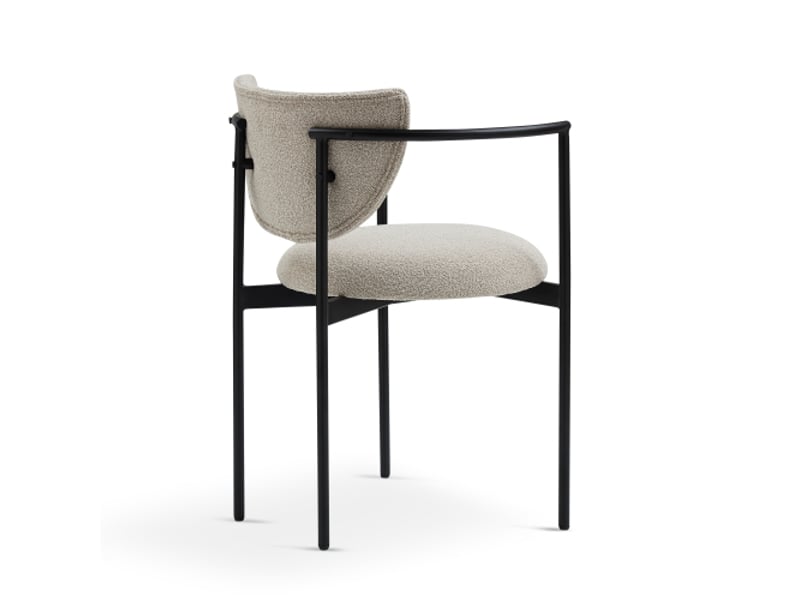  2 chaises scandi pour salle à manger - kaki inoxcrèmenoir, tissu - 78×60×56 cm - montage facile - petit espace  - Conforama E
