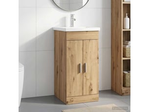 Meuble de salle de bain avec évier chêne artisanal shl9918