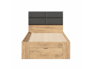 Lit avec rangement 140x200 cm MAISONORA   coloris naturel