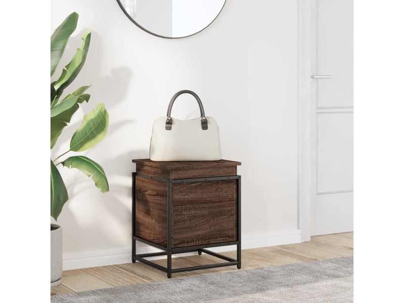 Boîte de rangement, coffre de rangement avec couvercle chêne marron bois ingénierie shl597 - Conforama C