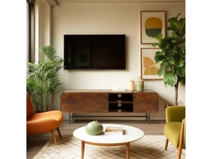 Meuble tv coloris marron 170 cm <strong>MACABANE</strong>  <strong></strong>