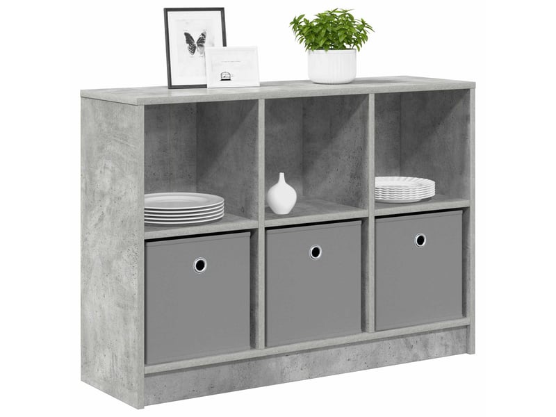  Buffet - bahut - meuble de rangement gris béton 88,5 x 27,5 x 63,5 cm  - Conforama C