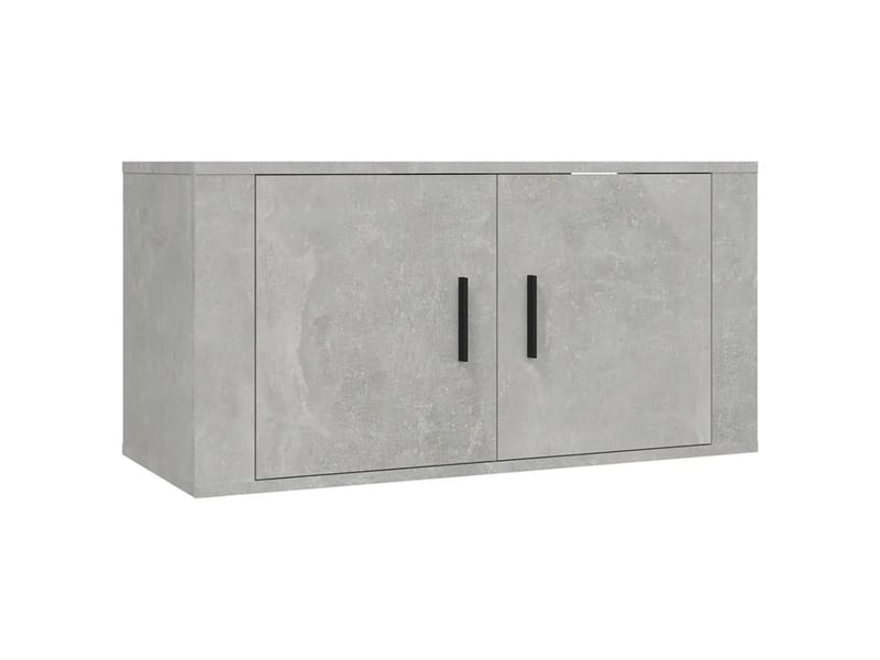  Meuble tv - banc tv - meuble de rangement mural gris béton 80x34,5x40 cm  - Conforama A