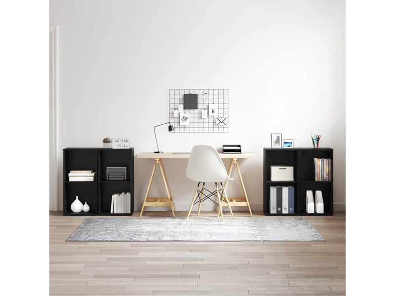  Ensemble meuble tv - banc tv - meuble de rangement 4 pcs chêne noir bois d'ingénierie  - Conforama B