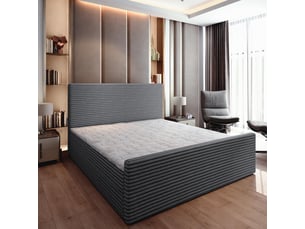 Lit avec rangement 160x200 cm <strong>MASSENO</strong> <strong></strong> coloris gris