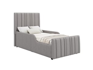 Lit coffre 90x200 cm <strong>MODENVIE</strong> <strong></strong> coloris gris