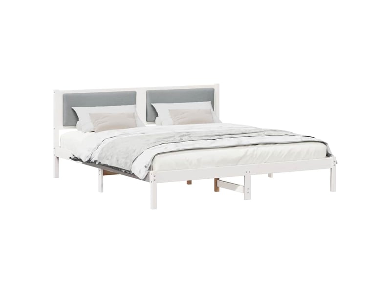  Lit double- lit adulte -  cadre de lit gris clair 200 x 200 cm pin massif  - Conforama B
