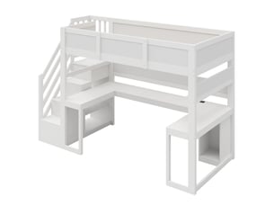 Lit mezzanine 90x200 cm <strong>SEYAKANY</strong> <strong></strong> coloris blanc