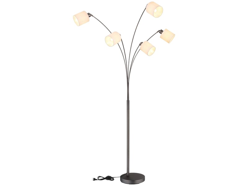  Globo thea lampadaire multibras couleur gris anthracite mat, 5 ampoules led e27  - Conforama D