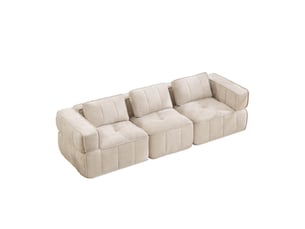 Canapé modulable, canapé 3 places, en tissu, beige, pour salon, mobilier pour espace de vie, adapté à l'espace de vie