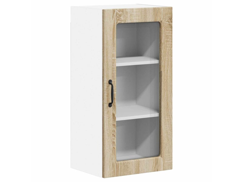 Meuble mural de cuisine, cabinet en verre mural chêne sonoma 40x31x80cm shl7702  - Conforama A