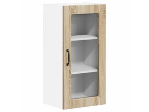 Meuble mural de cuisine, cabinet en verre mural chêne sonoma 40x31x80cm shl7702