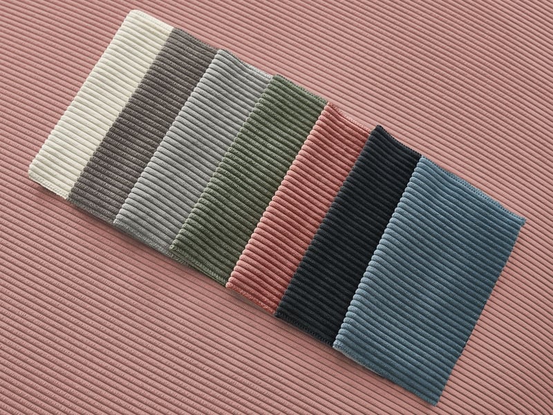  Bobochic canapé droit fixe 2 places sidonie velours côtelé avec pouf rose SIDONIE - Conforama C