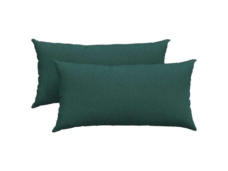  Lot de 2 coussins de canapé, coussins décoratifs tissu vert foncé 80 x 40 cm cf58991  - Conforama A