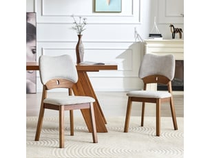 Ensemble de 2 chaises papillon en bois rembourrées – dossier papillon, salle à manger, design cuisine