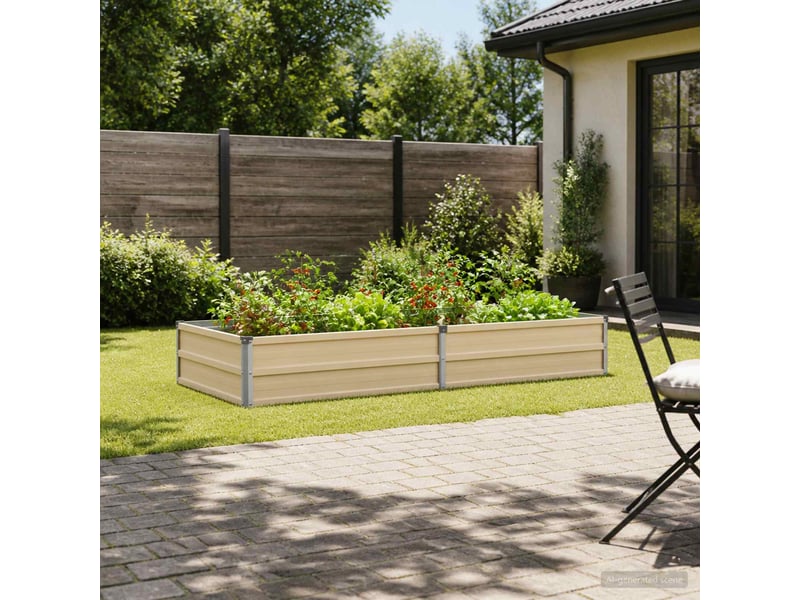 Jardinière - jardin surélevé ivoire 160 x 80 x 24 cm acier laminé à froid - Conforama B