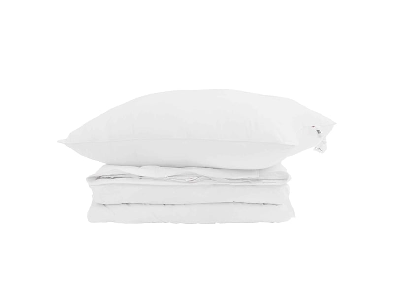  Duvet 2-en-1 avec oreiller 2 pièces - couette blanc plume de canard  - Conforama A