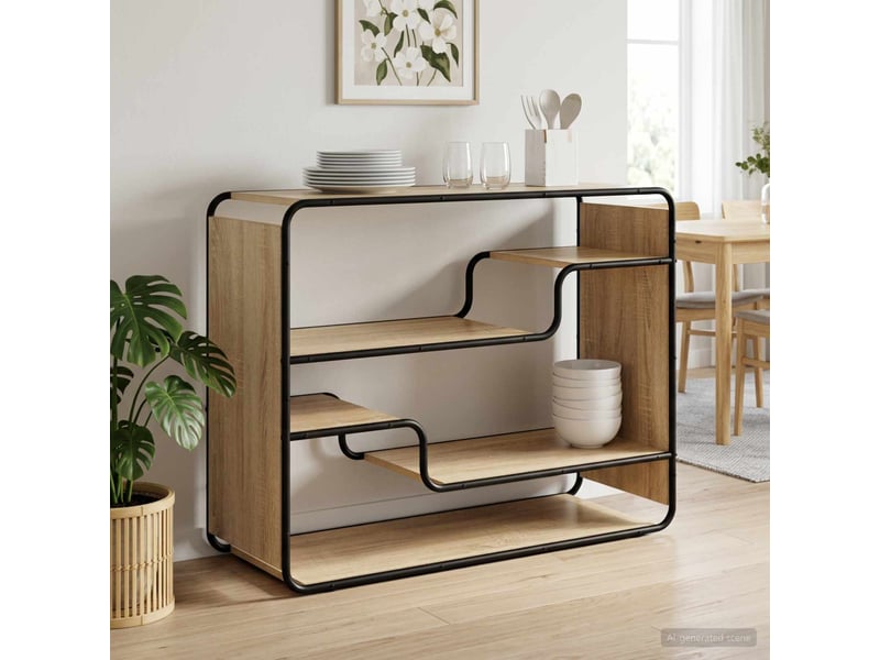  Buffet salon, buffet de rangement chêne sonoma 98x37,5x75,5 cm bois d'ingénierie  - Conforama B