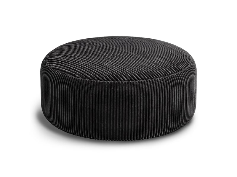 Fauteuil simple - 143x55cm - fauteuil pouf géant poire en mousse mémoire et tissu corduroy doux - noir  - Conforama A