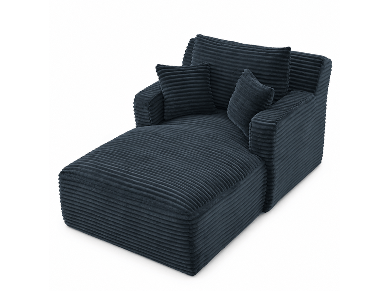 Canapé chaise longue convertible 1 place gris en velours côtelé, assise ressorts, sans montage Fay Lum - Conforama A