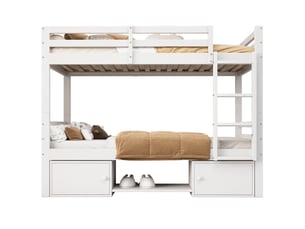 Lit superposé 2x90x200 cm <strong></strong> <strong></strong> coloris blanc