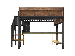 Lit mezzanine 140x200 cm <strong></strong> <strong></strong> coloris noir
