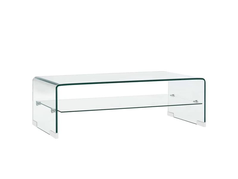  Table basse | table de salon clair 98x45x31 cm verre trempé shl1237  - Conforama A