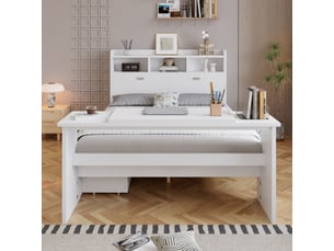 Lit combiné 140x200 cm <strong></strong>  <strong></strong> coloris blanc