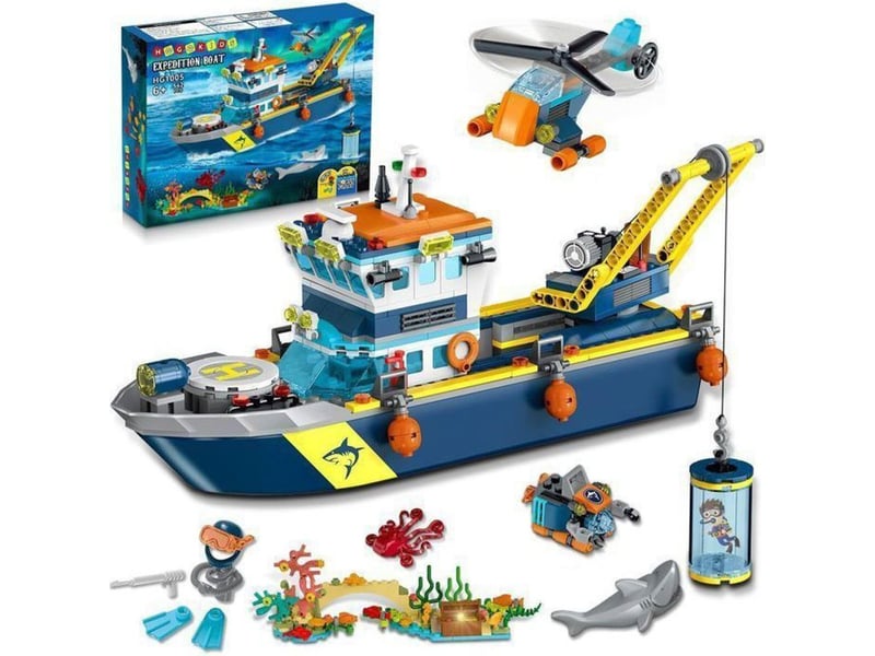  Paquet de construction navire dexploration arctique 542 pieces avec led flotte grue helicoptere sous-marin 151498_AAAHS48714_6_DROPFR - Conforama A