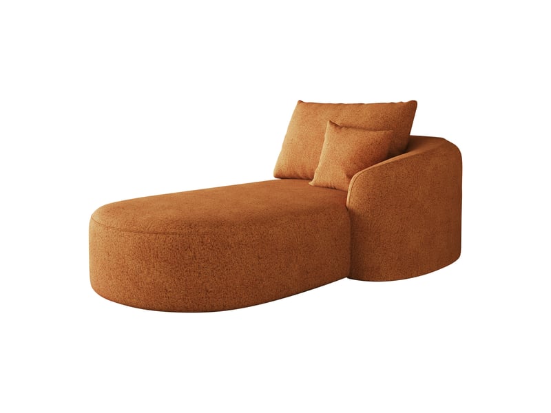  Canapé 1 place orange en tissu chenille, fauteuil lounge ergonomique avec mousse haute résilience, 168x106x85 cm  - Conforama A