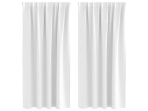 Lot de 2 rideaux occultants, rideaux black-out avec anneaux blanc lumineux polyester cf44574