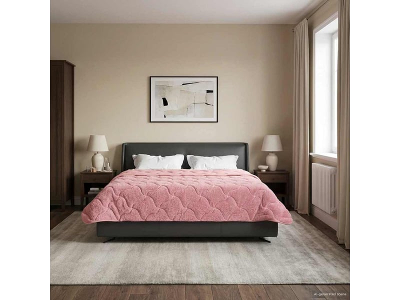 Couette - duvet d'été 240 x 260 cm été rose respirant - Conforama D