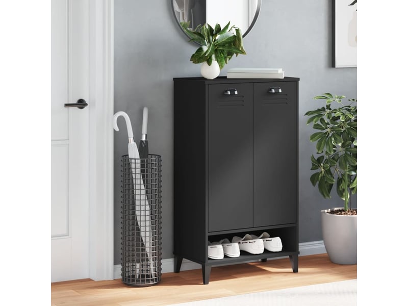  Meuble à chaussure, armoire à chaussures viken noir bois d'ingénierie  - Conforama C