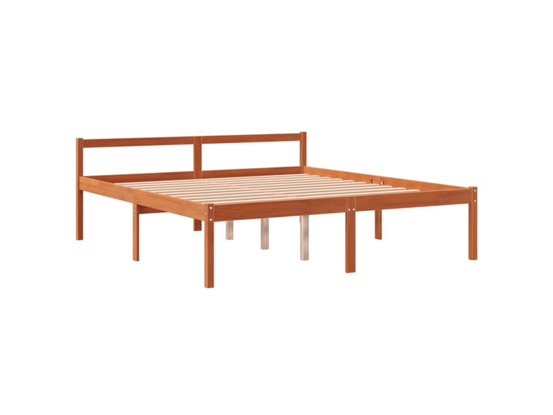  Lit double- lit adulte -  lit pour personne âgée sans matelas 150x200 cm bois pin massif  - Conforama B