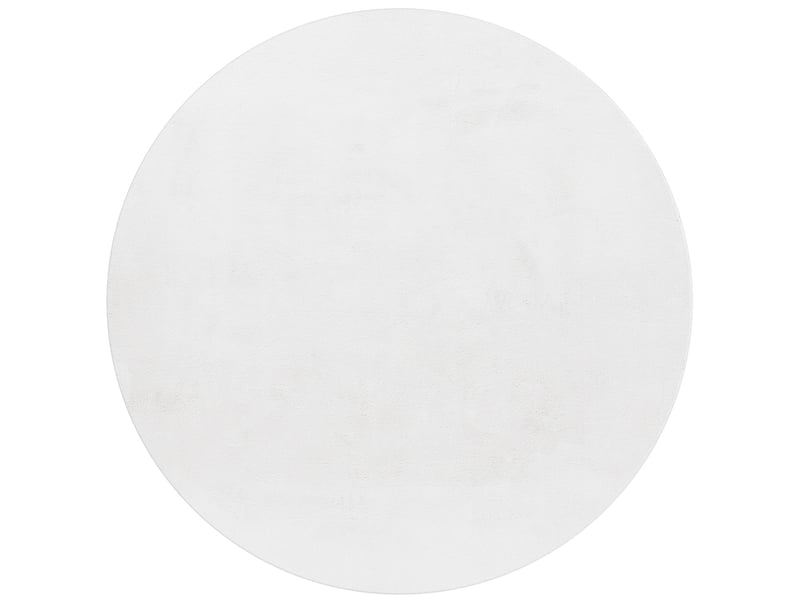 Tapis rond fausse fourrure toucher doux blanc 160x160cm POUFFY1601605100WHITE - Conforama A