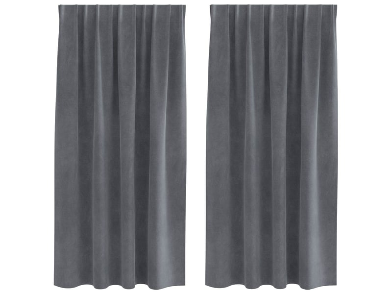  Lot de 2 rideaux, rideaux de fenêtre gris clair 140 x 175 cm velours cf44036  - Conforama A