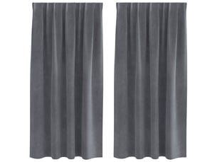 Lot de 2 rideaux, rideaux de fenêtre gris clair 140 x 175 cm velours cf44036