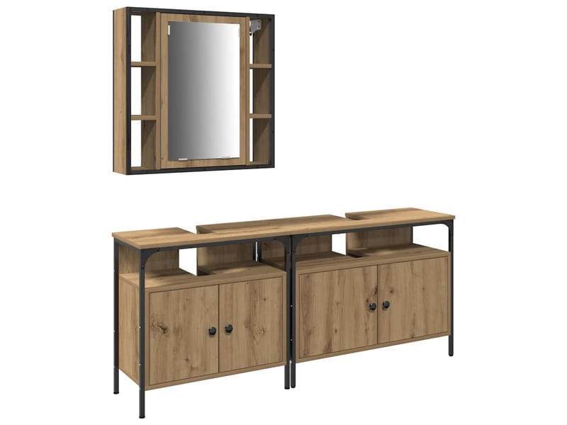  Ensembles de salle de bain, meubles de salle de bain 3 pc marron 80 x 30 x 60 cm cf64769  - Conforama A