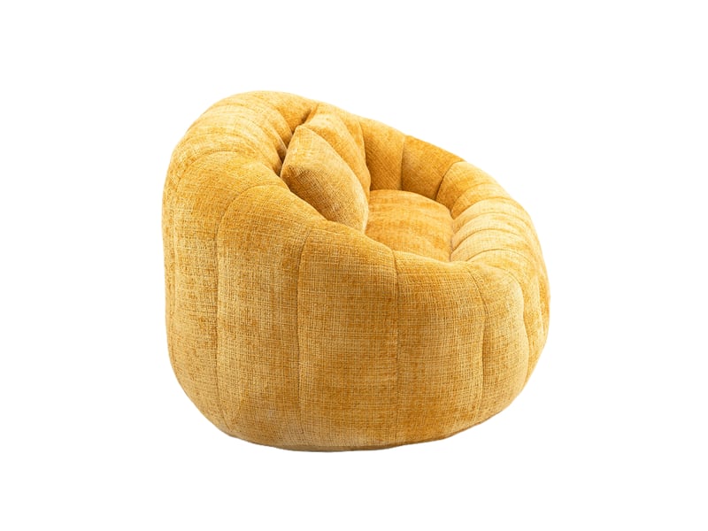 Canapé droit 2 places sans montage 145x95x63 cm, assise profonde, chenille, jaune Fay Lum - Conforama D