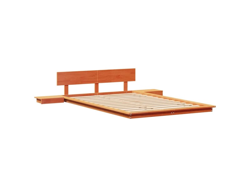 Lit double- lit adulte - cadre de lit marron 120 x 190 cm bois - Conforama C
