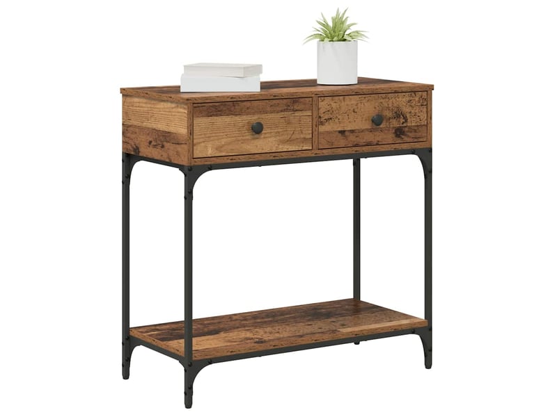  Table console - table d'appoint - table d' entrée bois ancien 75 x 34,5 x 75 cm bois d'ingénierie  - Conforama C