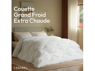 Casabel couette hiver grand froid, garnissage 700gm², ultra chaude, microfibre douce et respirante, 140x200cm, blanc