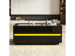 Table basse rectangulaire coloris noir LPOSPI - 50 cmx100 cm
